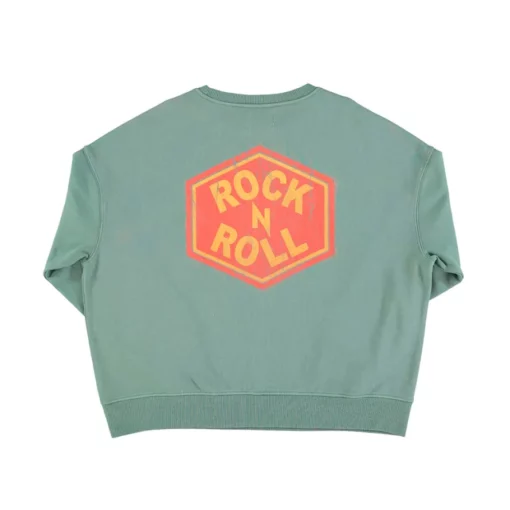 Sisters Department - Sweatshirt, "ROCK N ROLL", Green, Biobaumwolle - Image 2