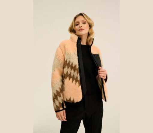 Alwero - Jacke SHERPA, Aztec Apricot, Biowolle