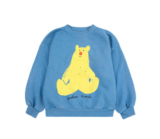 BOBO CHOSES - Sweatshirt "HUG ME BEAR", light blue, Biobaumwolle