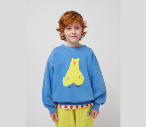 BOBO CHOSES - Sweatshirt "HUG ME BEAR", light blue, Biobaumwolle – Bild 2