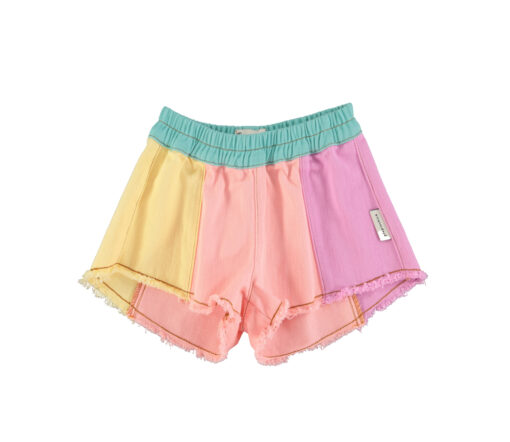 PiuPiuChick - Shorts, "MULITCOLOUR", light denim, multicolour, Baumwolle