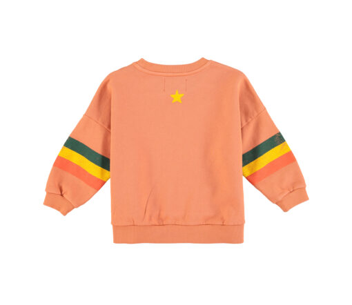 PiuPiuChick - Sweatshirt "STRIPES", Peach, Biobaumwolle - Image 2