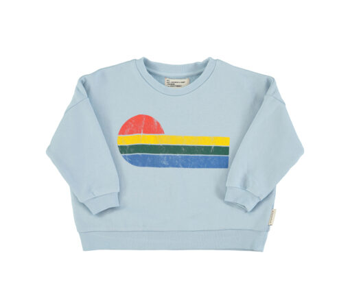 PiuPiuChick - Sweatshirt "WAVES", Blue, Biobaumwolle