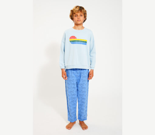 PiuPiuChick - Sweatshirt "WAVES", Blue, Biobaumwolle - Image 4