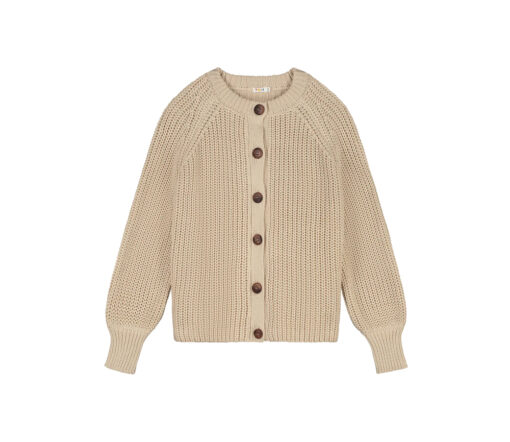 YUKI - Strickjacke Chunky Knit Women, CREAM, Bio Baumwolle