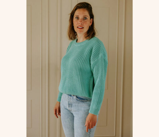 YUKI - Chunky Knit Women, AQUA, Bio Baumwolle - Image 2