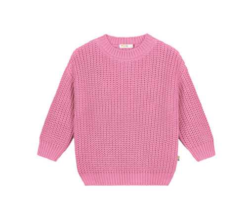 YUKI - Knitted Sweater, BUBBLE GUM PINK, Bio Baumwolle