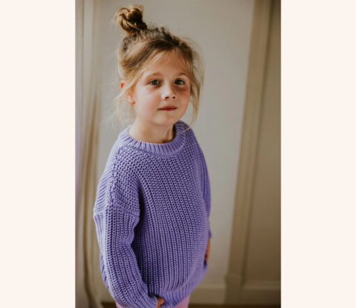 YUKI - Knitted Sweater, LAVENDER, Bio Baumwolle - Image 2