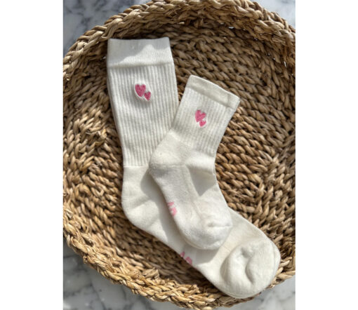 Atelier Rive - Socken Mini 'PEONY' Herz rose, Biowolle – Bild 2