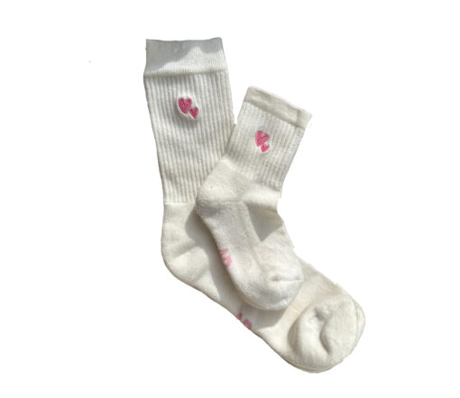 Atelier Rive - Socken Adult 'PEONY' Herz rose, Biowolle – Bild 3