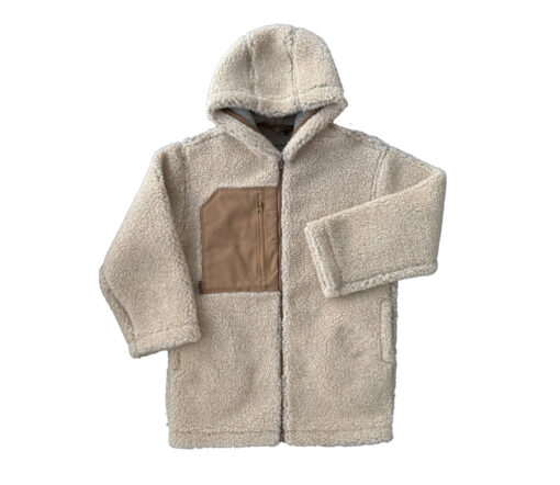 Alwero - Jacke "PATA" Adult mit Kapuze, SAND BROWN, Biowolle Ultra Light