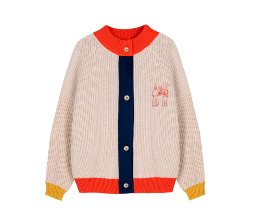 BOBO CHOSES - Strickjacke Struktur "COLOR BLOCK", ecru/multi