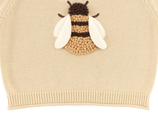 Donsje Amsterdam - Pullover "VALENTHE BEE", Biscuit, Biobaumwolle – Bild 4