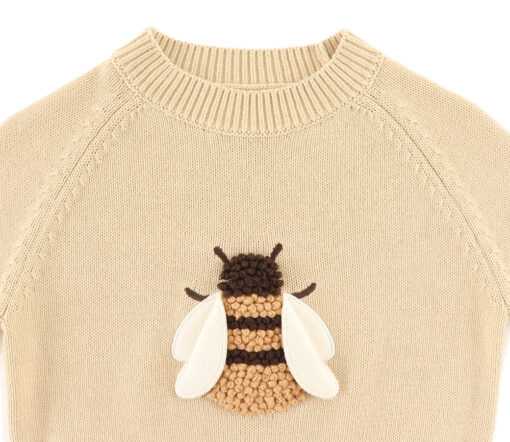 Donsje Amsterdam - Pullover "VALENTHE BEE", Biscuit, Biobaumwolle – Bild 3