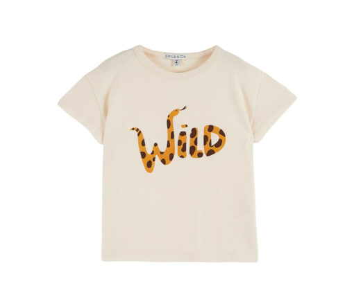 EMILE & IDA - T-Shirt, 'WILD', Creme, Biobaumwolle