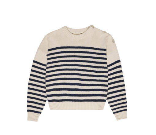 The New Society - Pullover "PYRGOS", Ecru/Navy Blue, Biobaumwolle