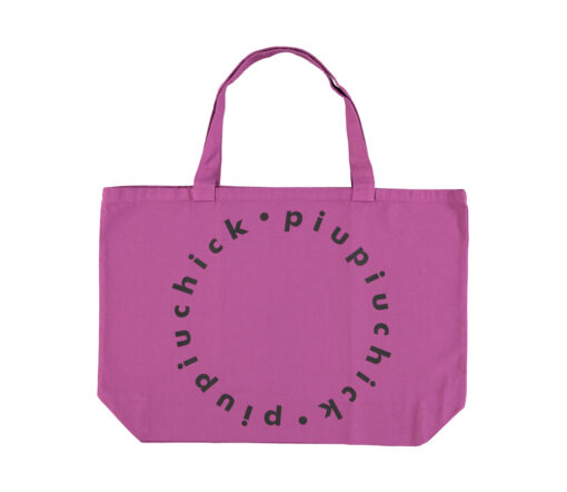 PiuPiuChick - Tragetasche, groß, "XL LOGO", Canvas, Fuchsia