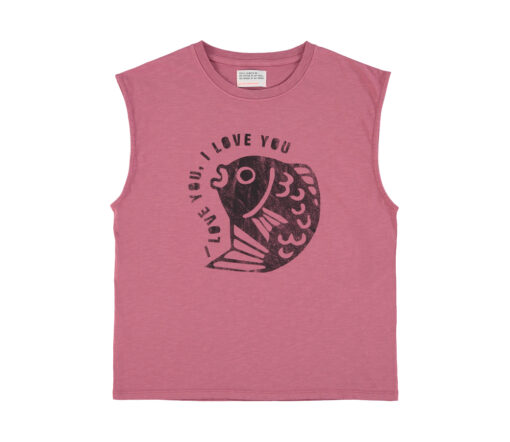 Sisters Department - T-Shirt, "BLACK FISH", Old Pink, Biobaumwolle