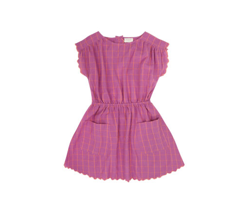 JENEST - Kleid ''KIKI'' , violet purple check, Biobaumwolle