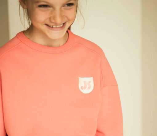 JENEST - Sweater ''SAMMY'', coral orange, Biobaumwolle – Bild 2