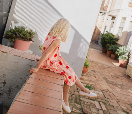 Lötiekids - Kleid 'POPPIES', pale pink, Bio-Baumwolle – Bild 3