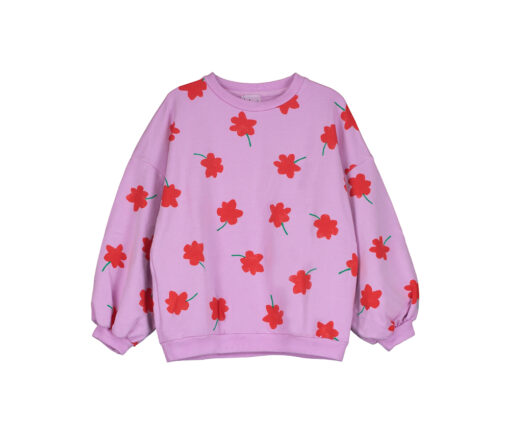 Lötiekids - Sweatshirt 'POPPIES', verbena, Bio-Baumwolle