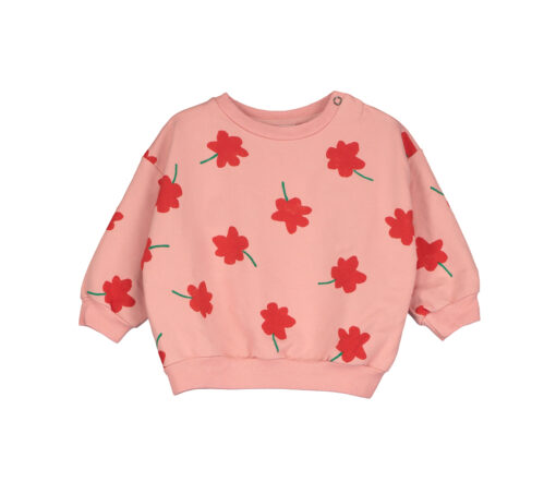 Lötiekids - Sweatshirt 'POPPIES', pale pink, Bio-Baumwolle