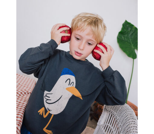 Lötiekids - Sweatshirt 'SEAGULL', anthracite, Bio-Baumwolle – Bild 4