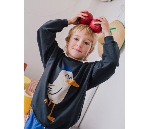 Lötiekids - Sweatshirt 'SEAGULL', anthracite, Bio-Baumwolle – Bild 3