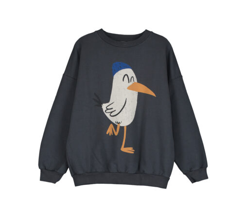 Lötiekids - Sweatshirt 'SEAGULL', anthracite, Bio-Baumwolle